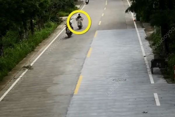 女子騎車看手機追尾前車，倒地翻滾一圈繼續(xù)看手機(1)