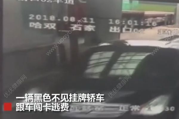 無(wú)牌轎車闖卡逃費(fèi)，工作人員擲石頭砸傷車內(nèi)女童(1)